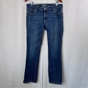 Wrangler Rock 47‎ Ultra Low Rise Bootcut Bedazzled Embroidered Jeans Sz 16